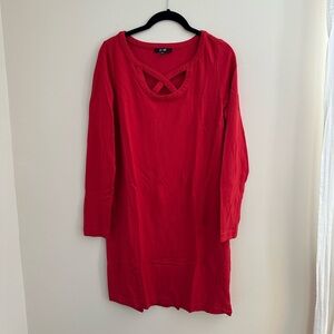 Yest Criss Cross V Neck Long Sleeve Dress